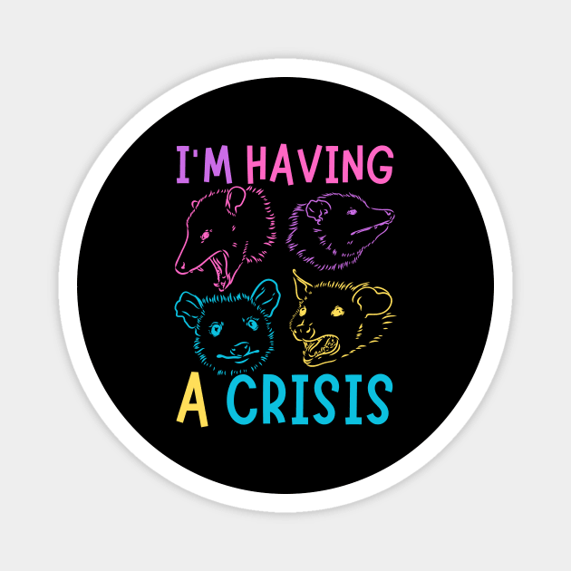 I'm Having A Crisis Possum Meme Magnet by The WYLD Tribe
